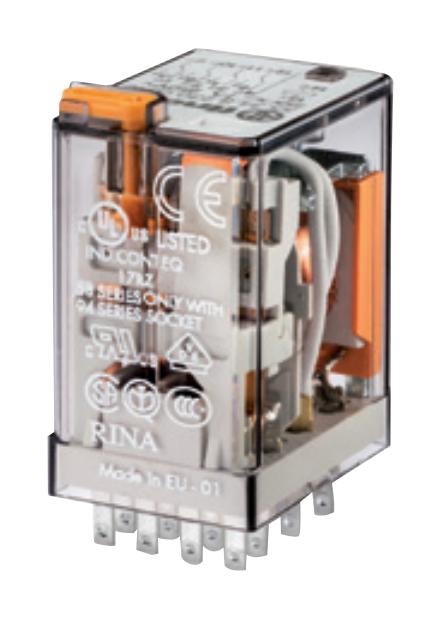 55.34.8.230.0054 POWER RELAY, 4PDT, 230VAC, 7A, SOCKET FINDER