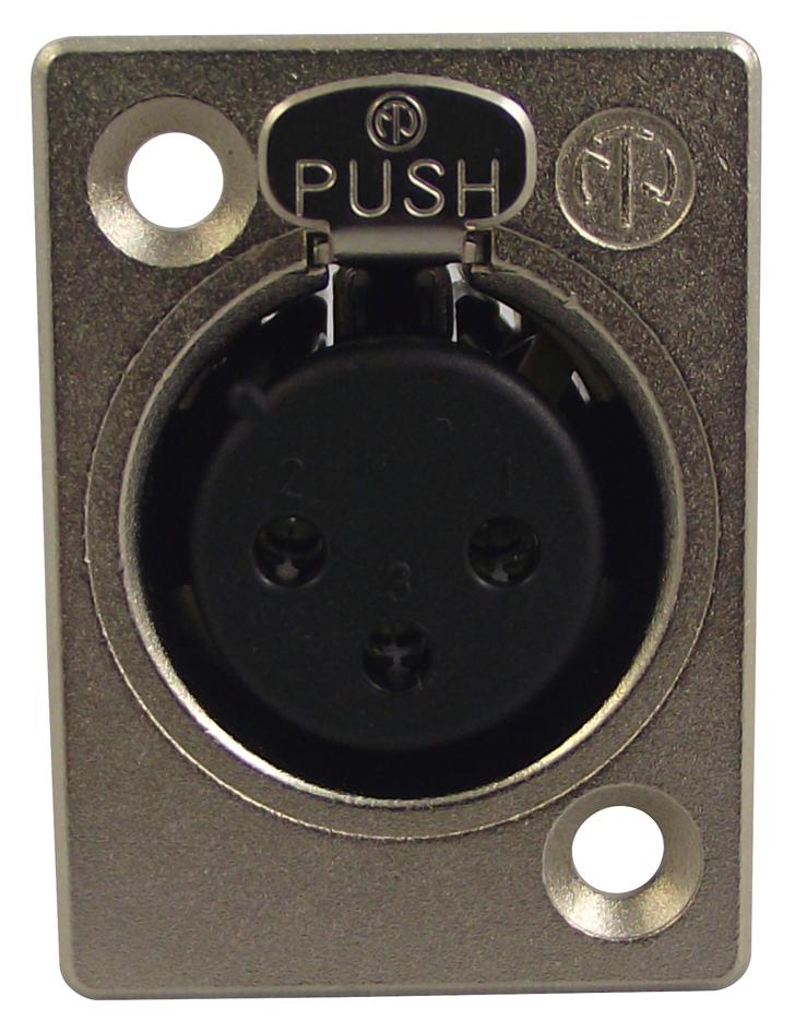 NC3FP1 SOCKET, XLR, PANEL, 3POLE NEUTRIK