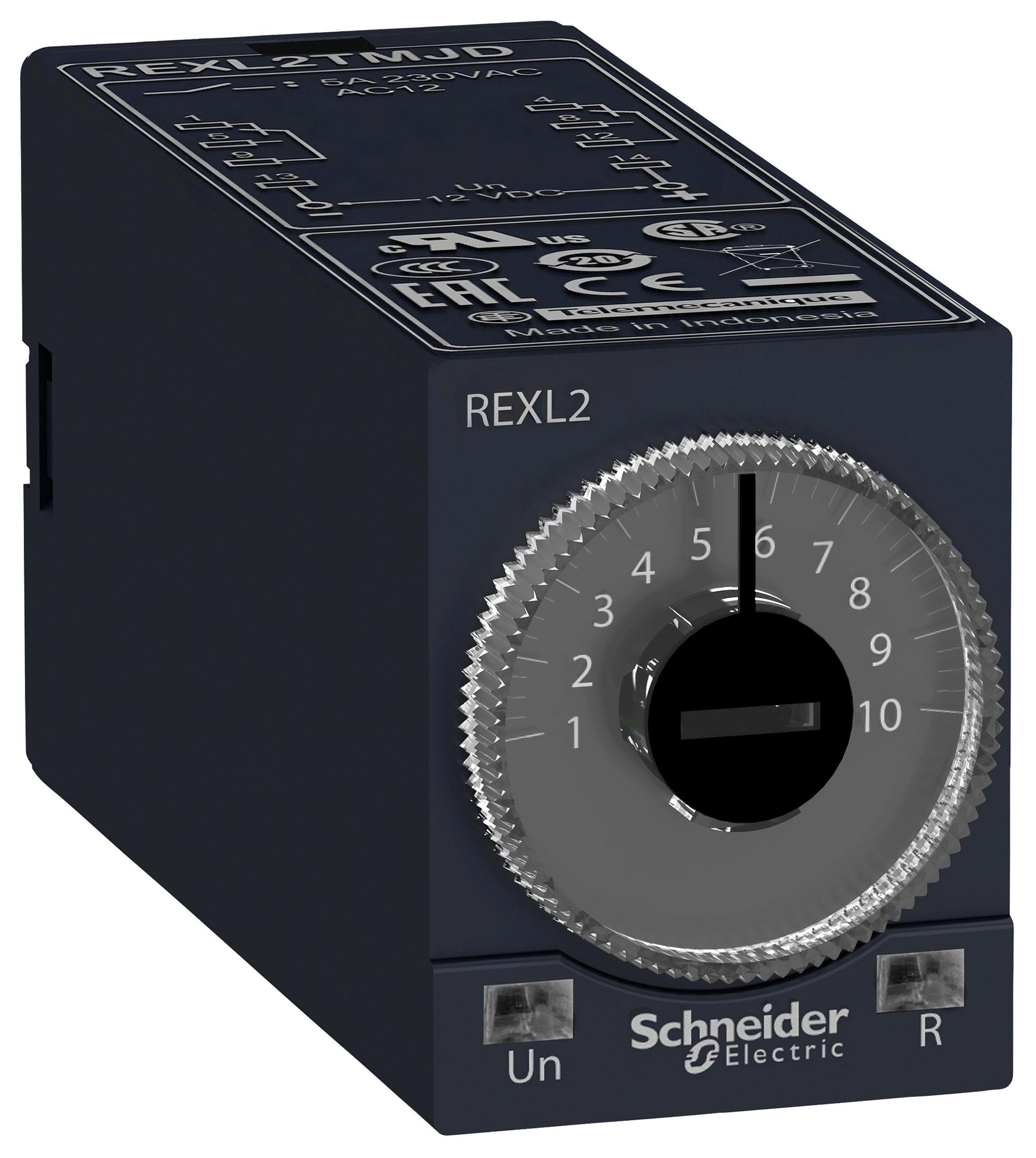 REXL2TMJD TIME DELAY RELAY, DPDT, 0.1S-100H, SKT SCHNEIDER ELECTRIC