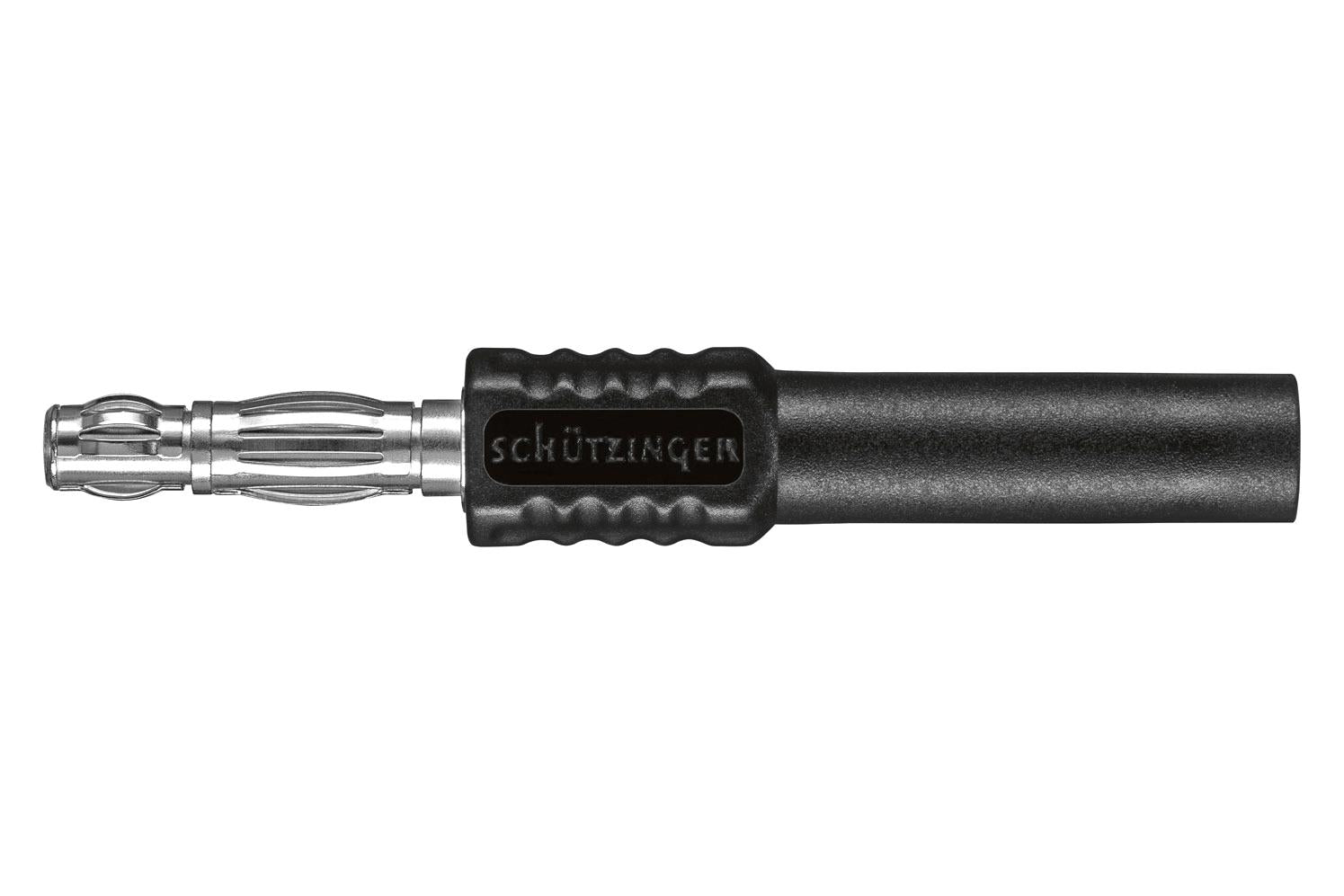 BRST 7922 NI / SW CONN, BANANA, PLUG, 16A, BLACK, SOLDER SCHUTZINGER