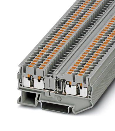 PT 2,5-QUATTRO-DIO/R-L DINRAIL TERMINAL BLOCK, 4WAY, 12AWG, GRY PHOENIX CONTACT
