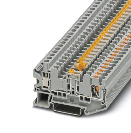 PTU 4-MT-P DINRAIL TERMINAL BLOCK, 2WAY, 10AWG, GRY PHOENIX CONTACT