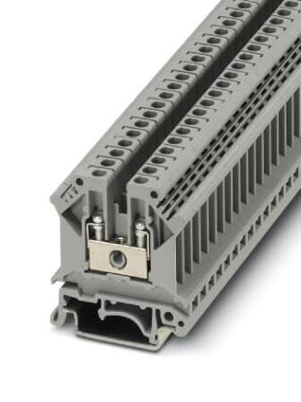 UK  3 DINRAIL TERMINAL BLOCK, 2WAY, 12AWG, GRY PHOENIX CONTACT
