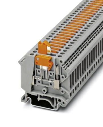 UK  5-MTK-P/P OG DINRAIL TERMINAL BLOCK, 2WAY, 10AWG, ORG PHOENIX CONTACT