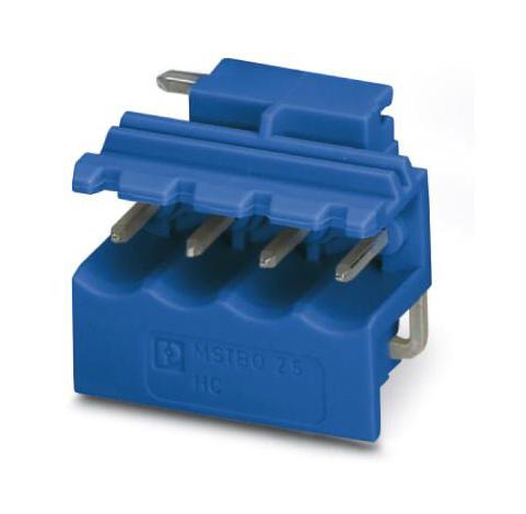 MSTBO 2,5/ 4-G1L BU TERMINAL BLOCK, HEADER, R/A, 4POS, TH PHOENIX CONTACT