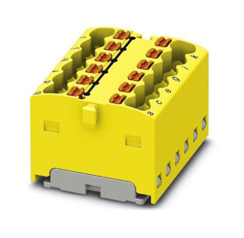 PTFIX 12X1,5 YE TB, DISTRIBUTION BLOCK, 12P, 14AWG, YEL PHOENIX CONTACT