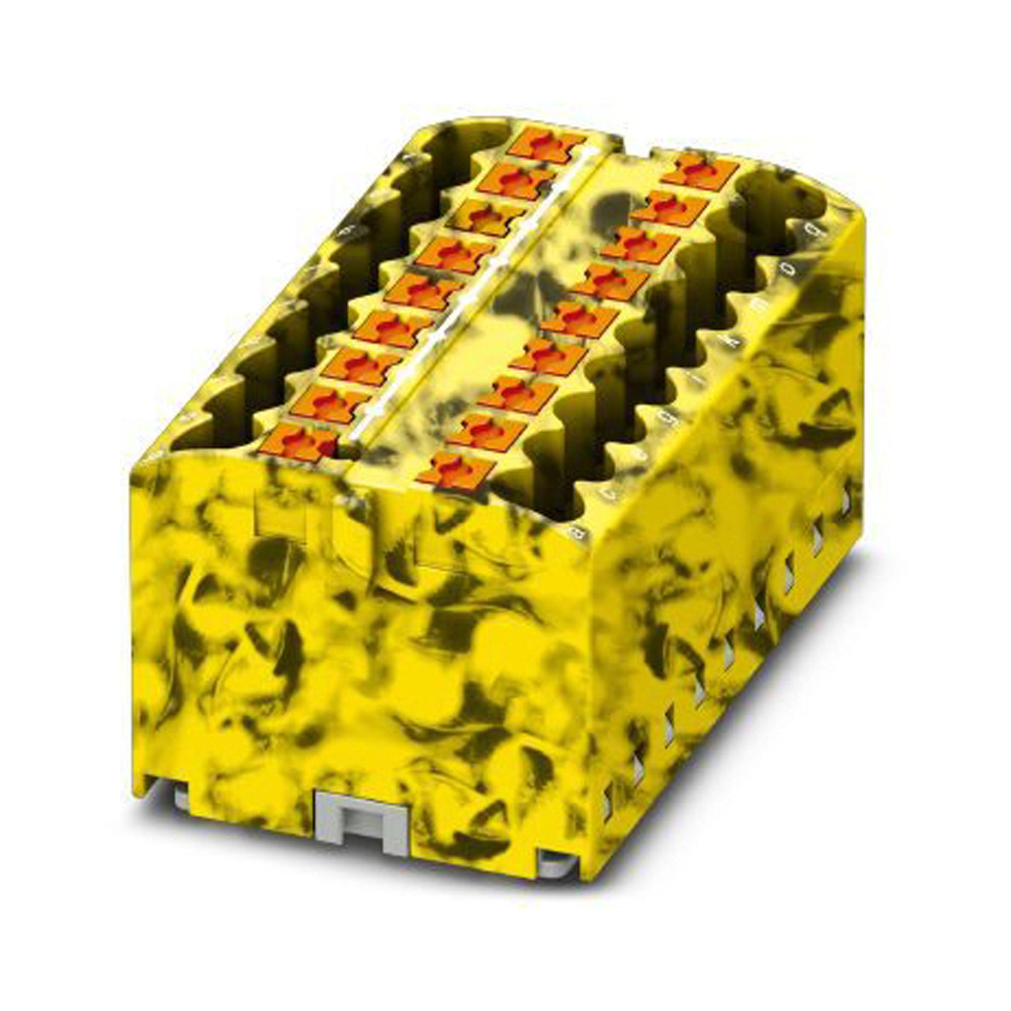 PTFIX 18X2,5-FE TB, DISTRIBUTION BK, 18P, 12AWG, YEL/BLK PHOENIX CONTACT