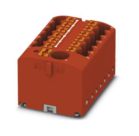 PTFIX 6/12X2,5-G RD TB, POWER DISTRIBUTION, 13P, 12AWG, RED PHOENIX CONTACT