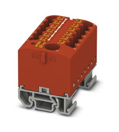 PTFIX 6/12X2,5-NS15A RD TB, POWER DISTRIBUTION, 13P, 12AWG, RED PHOENIX CONTACT