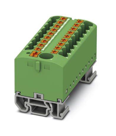 PTFIX 6/18X2,5-NS15A GN TB, POWER DISTRIBUTION, 19P, 12AWG, GRN PHOENIX CONTACT