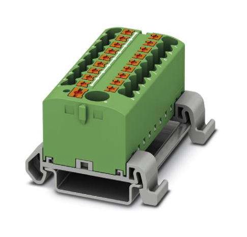 PTFIX 6/18X2,5-NS35A GN TB, POWER DISTRIBUTION, 19P, 12AWG, GRN PHOENIX CONTACT