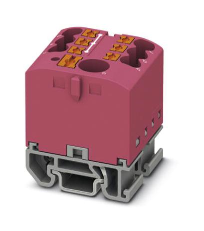 PTFIX 6/6X2,5-NS15A PK TB, POWER DISTRIBUTION, 7P, 12AWG, PINK PHOENIX CONTACT