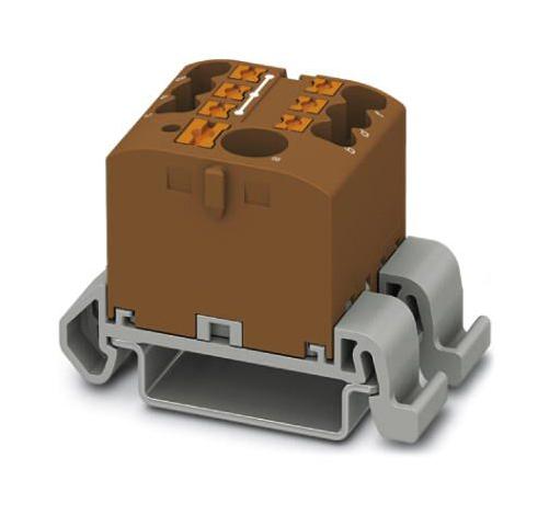 PTFIX 6/6X2,5-NS35A BN TB, POWER DISTRIBUTION, 7P, 12AWG, BRN PHOENIX CONTACT