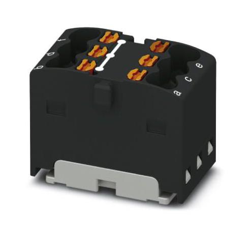 PTFIX 6X1,5 BK TB, POWER DISTRIBUTION, 6P, 14AWG, BLK PHOENIX CONTACT