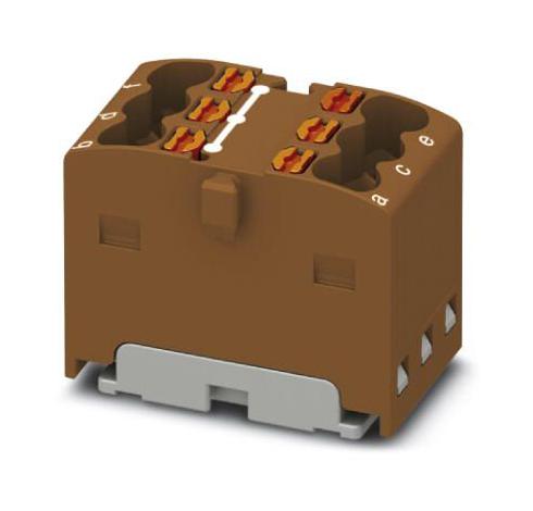 PTFIX 6X1,5 BN TB, POWER DISTRIBUTION, 6P, 14AWG, BRN PHOENIX CONTACT