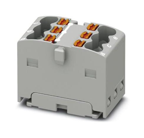 PTFIX 6X1,5-G GY TB, POWER DISTRIBUTION, 6P, 14AWG, GRY PHOENIX CONTACT
