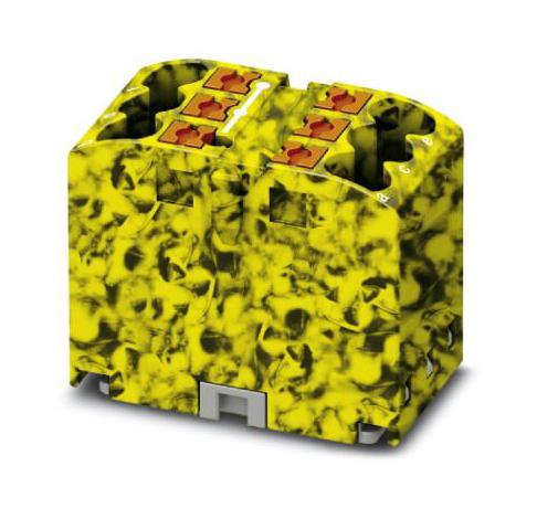 PTFIX 6X2,5-FE-G TB, POWER DISTRIBUTION, 6P, 12AWG, B/Y PHOENIX CONTACT