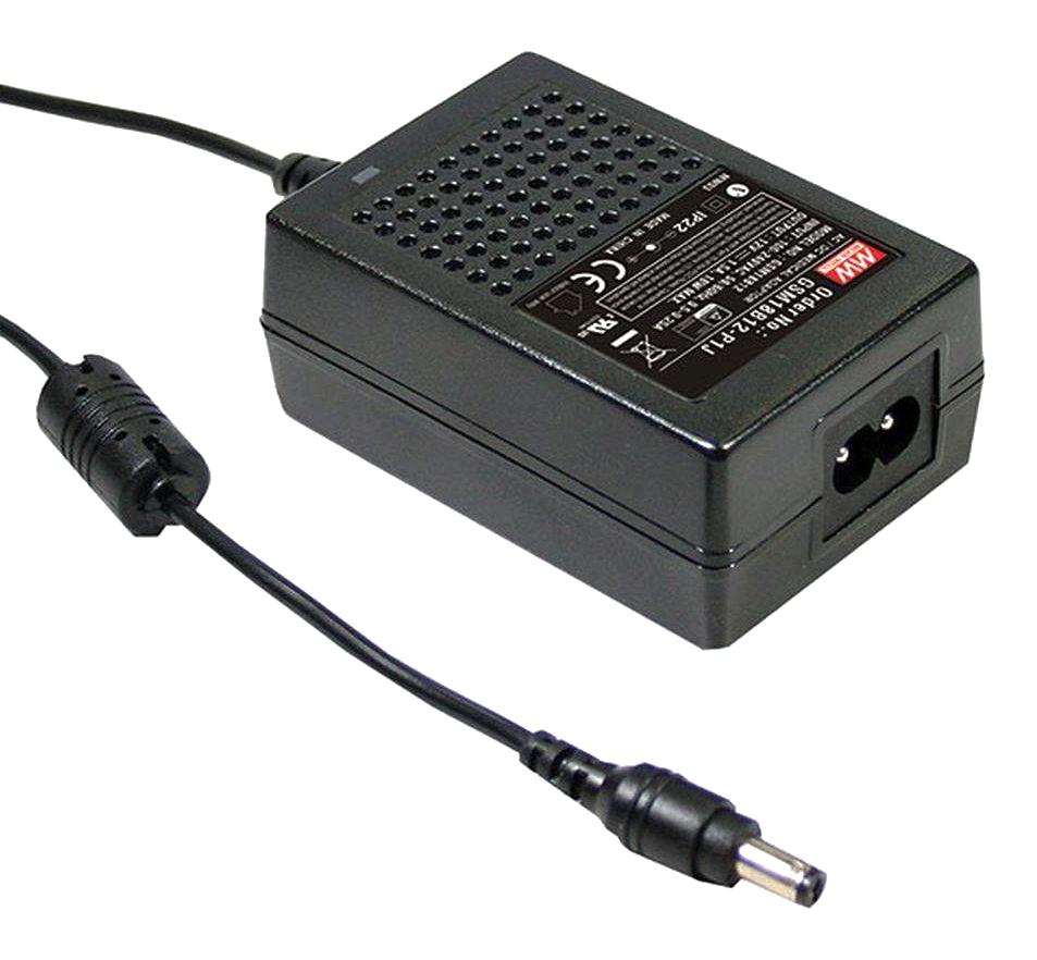 GSM18B09-P1J ADAPTER, AC-DC, 9V, 2A MEAN WELL