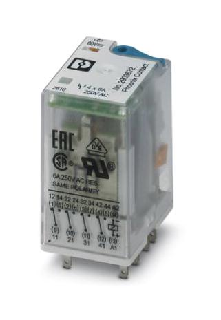 REL-IR4/LDP- 60DC/4X21AU POWER RELAY, 4PDT, 2A, 250V PHOENIX CONTACT