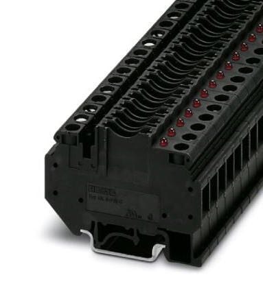 UK  6-FSI/C-LED12 FUSE MODULAR TB, 2WAY, 6AWG, BLACK PHOENIX CONTACT