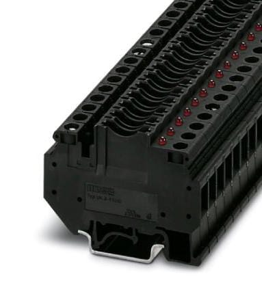 UK  6-FSI/C-LED24 FUSE MODULAR TB, 2WAY, 6AWG, BLACK PHOENIX CONTACT