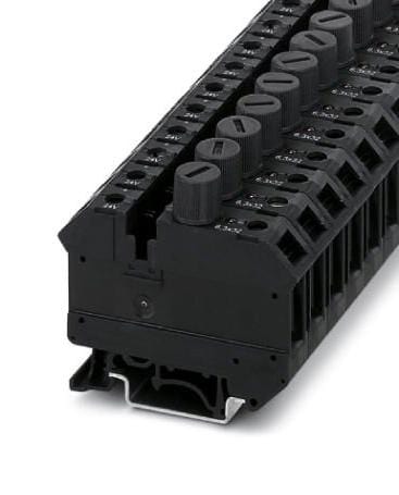 UK 10-DREHSILED 24 (6,3X32) FUSE MODULAR TB, 2WAY, 6AWG, BLACK PHOENIX CONTACT