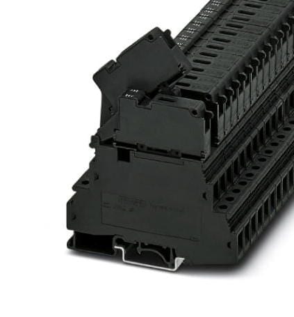 UKK 5-HESILED 24 (6,3X32) FUSE MODULAR TB, 4WAY, 12AWG, BLACK PHOENIX CONTACT