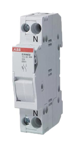 E91N/125S DIN RAIL FUSE HOLDER, 1P+N, 125A, 600V ABB