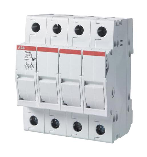 E94/32 DIN RAIL FUSE HOLDER, 4P, 32A, 600V ABB