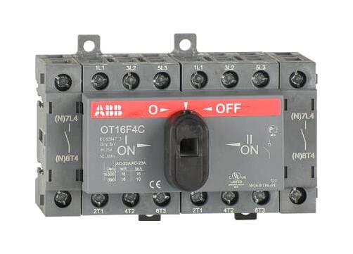 OT16F4C SWITCH ISOLATOR, 4 POLE, 16A, 415VAC ABB