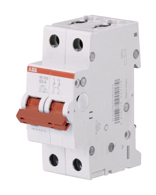 SD202/63 LOAD BREAK SWITCH, 2 POLE, 63A, 440V ABB