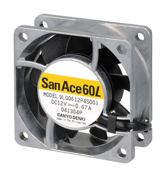 9LG0624P4S001 DC AXIAL FAN, 49.4CU.FT/MIN, BALL, 60MM SANYO DENKI