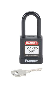 PSL-8BL LOCKOUT PADLOCK, 40MM, ALUM/STL, BLACK PANDUIT