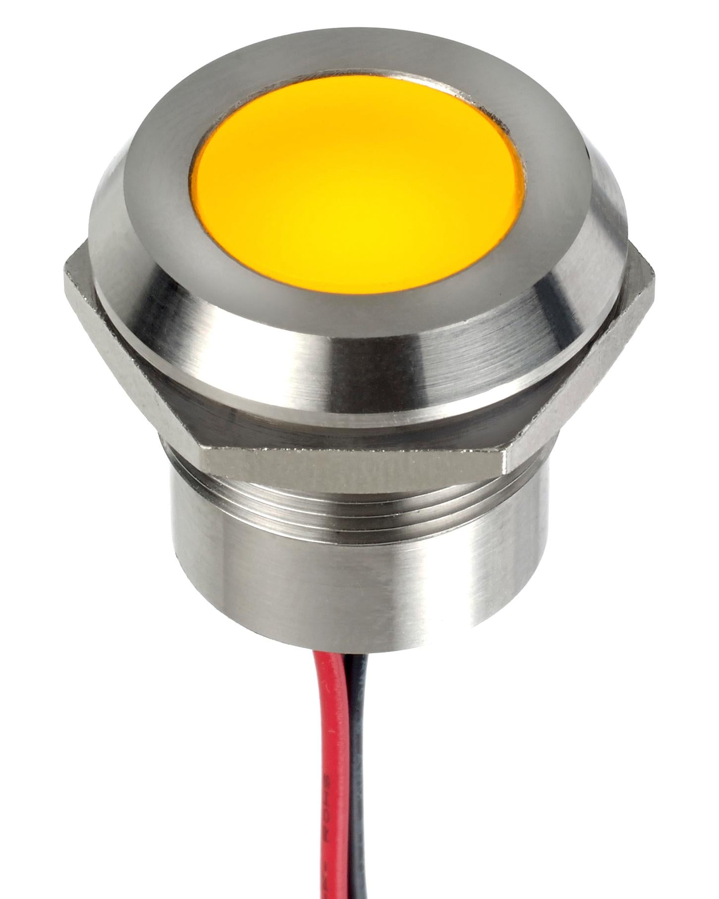 Q22Y5SXXSY24E LED PANEL INDICATOR, YELLOW, 22MM, 24VDC APEM