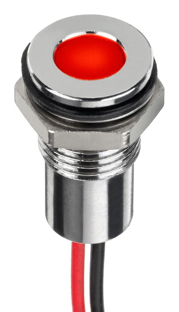 Q6F5CXXHR12E LED PANEL INDICATOR, RED, 6MM, 12VDC APEM