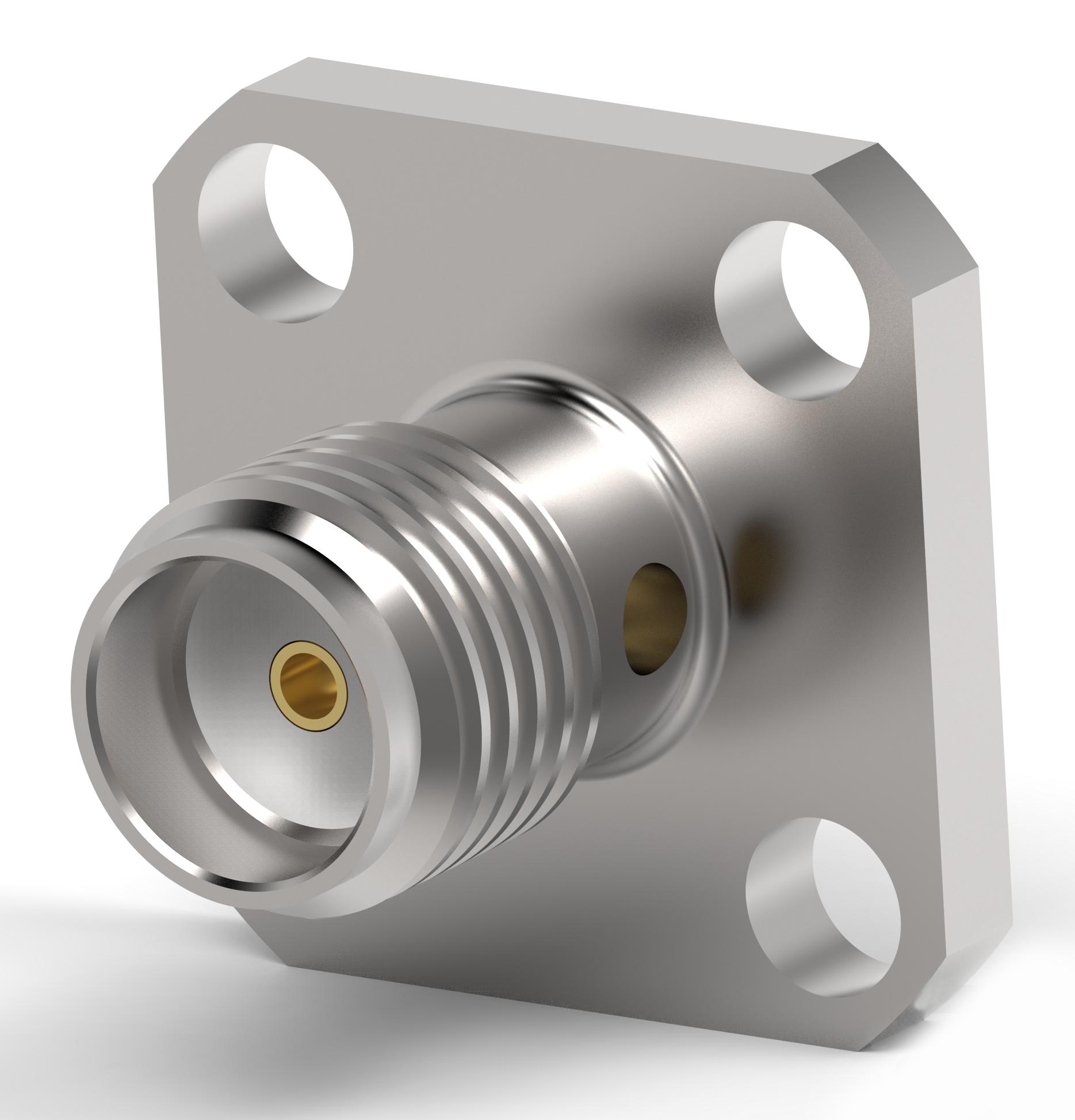 1052422-1 RF CONN, SMA JACK, 50 OHM, FLANGE AMP - TE CONNECTIVITY
