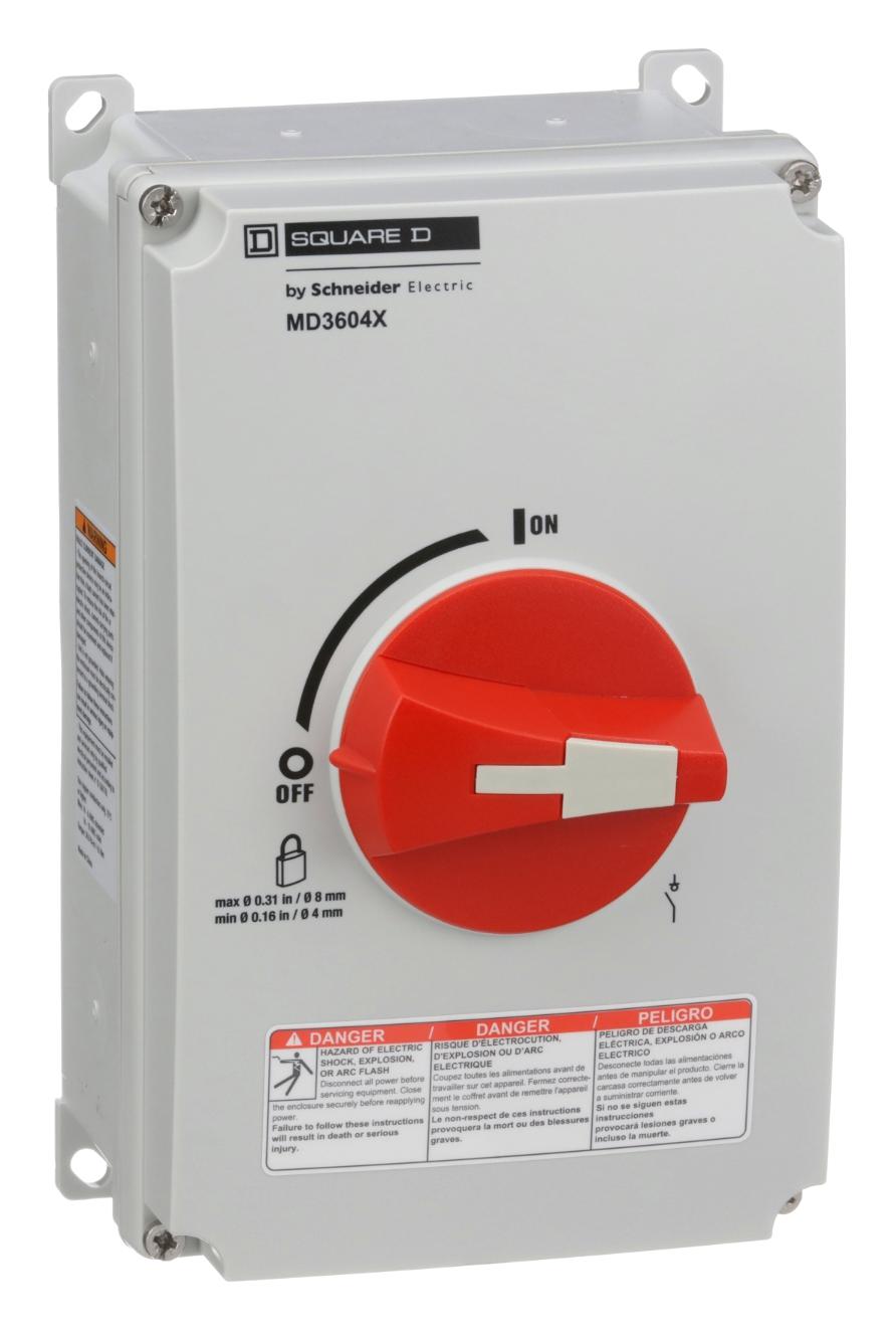 MD3604X "MOTOR DISCONNECT, 3P 60A 4X ENC" SCHNEIDER ELECTRIC