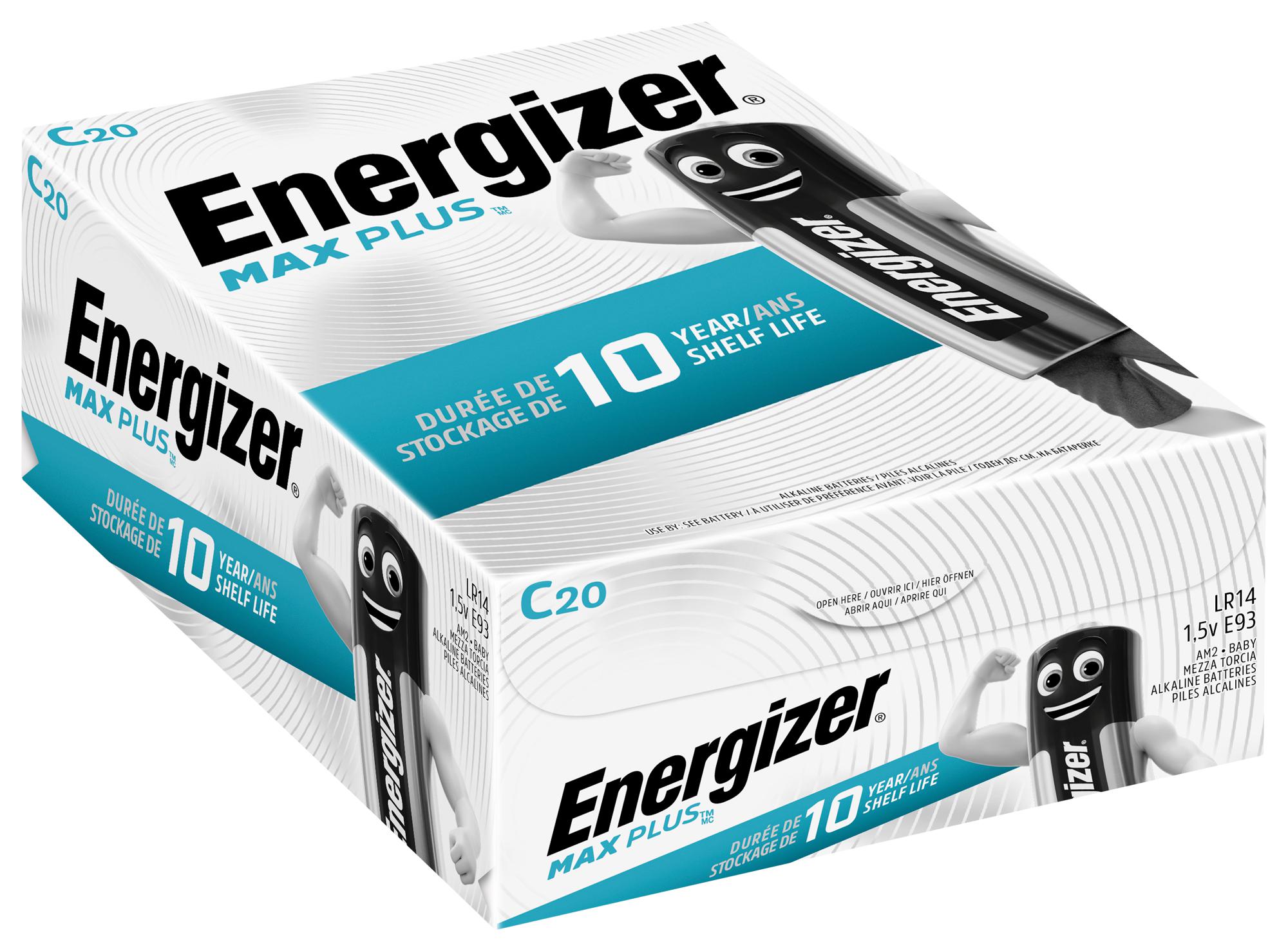 E301324102 BATTERY, ALKALINE, 1.5V, C, PK20 ENERGIZER