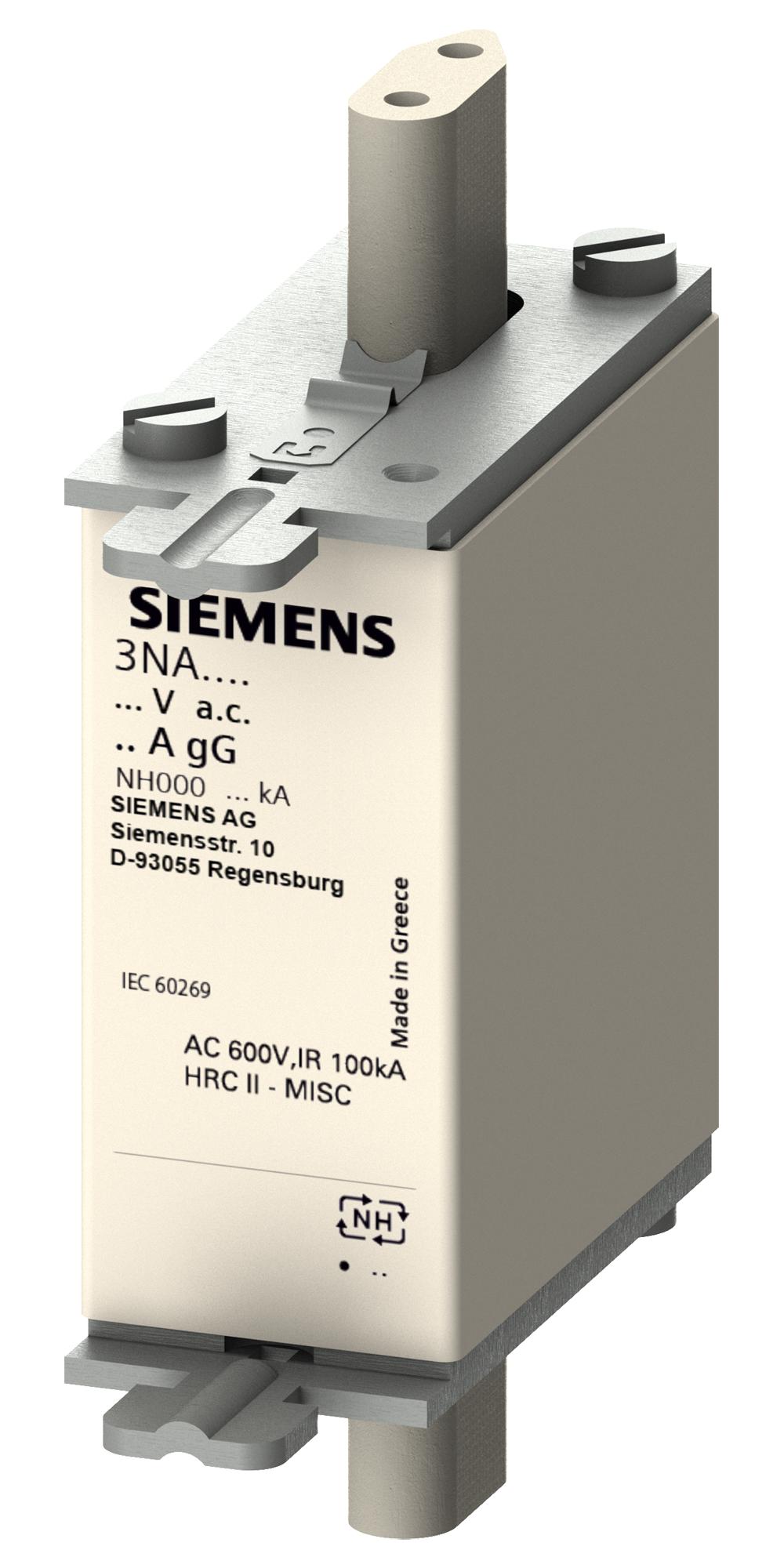 3NA3802-6 HRC FUSE, 2A, 690VAC, 250VDC, BLADE TAG SIEMENS