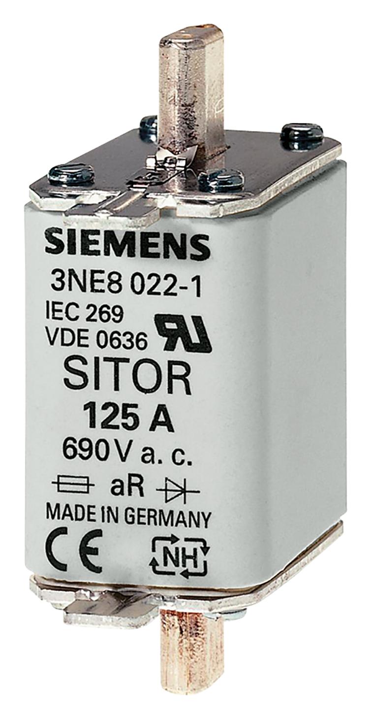 3NE8022-1 HRC FUSE, 125A, 690VAC, 440VDC, BLADE SIEMENS