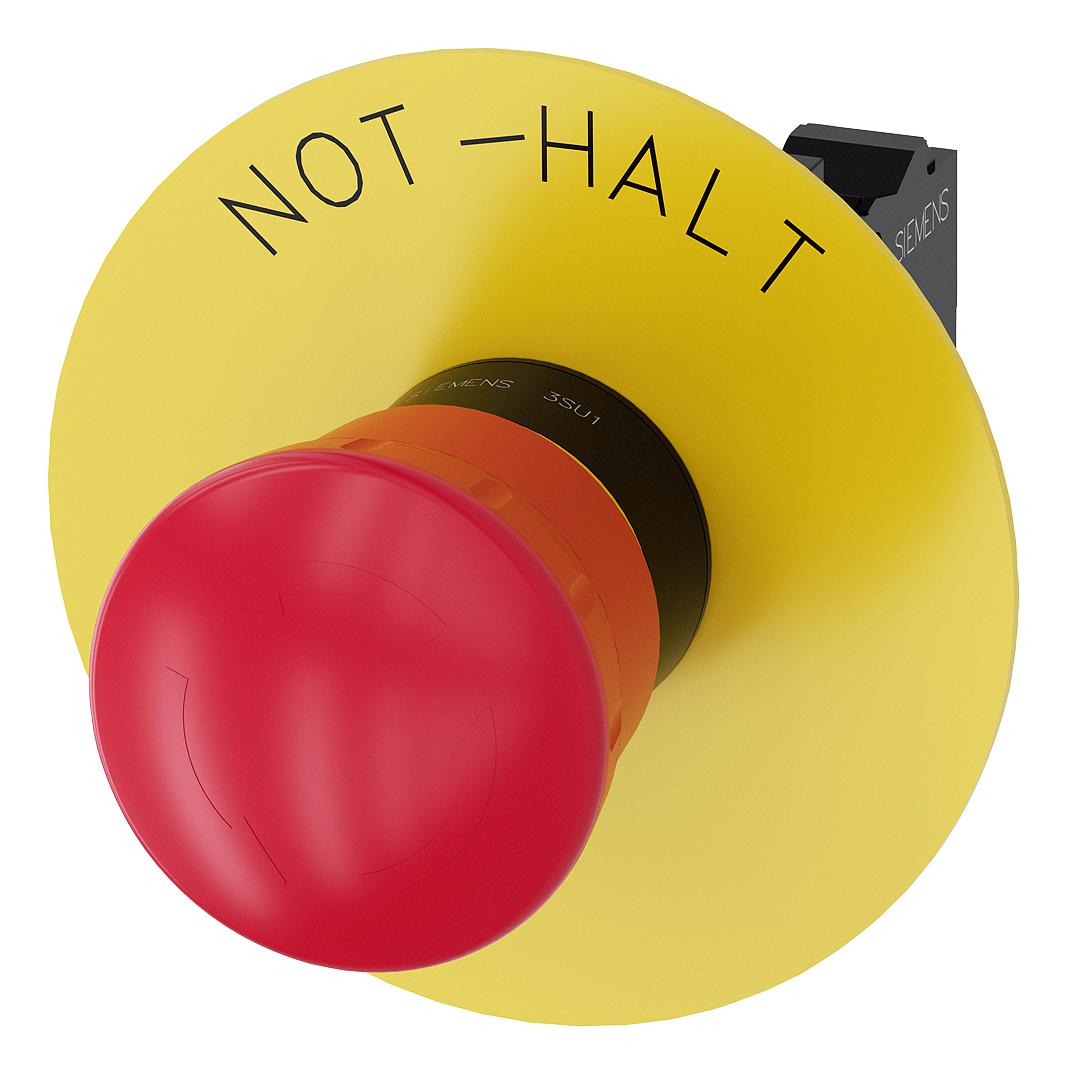 3SU1100-1HB20-3CH0 E-STOP SWITCH, SPST-NC, 10A, 500V SIEMENS