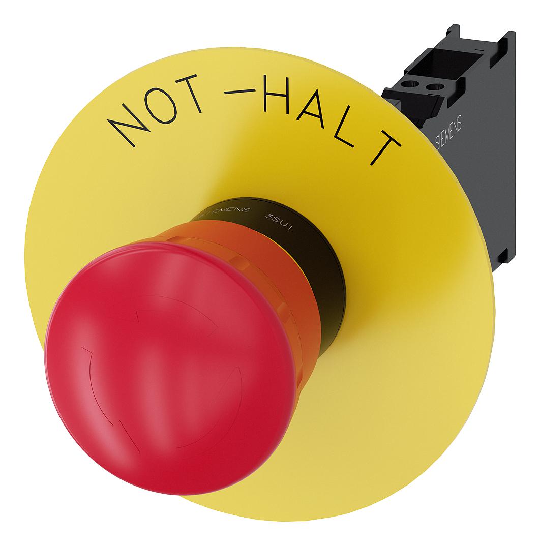 3SU1100-1HB20-3FH0 E-STOP SWITCH, SPST-NC/NO, 10A, 500V SIEMENS