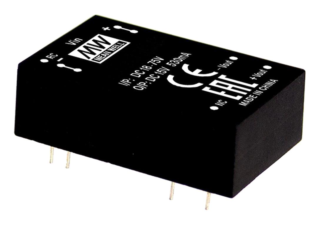 RSDW08F-15 DC-DC CONVERTER, 15V, 0.53A MEAN WELL
