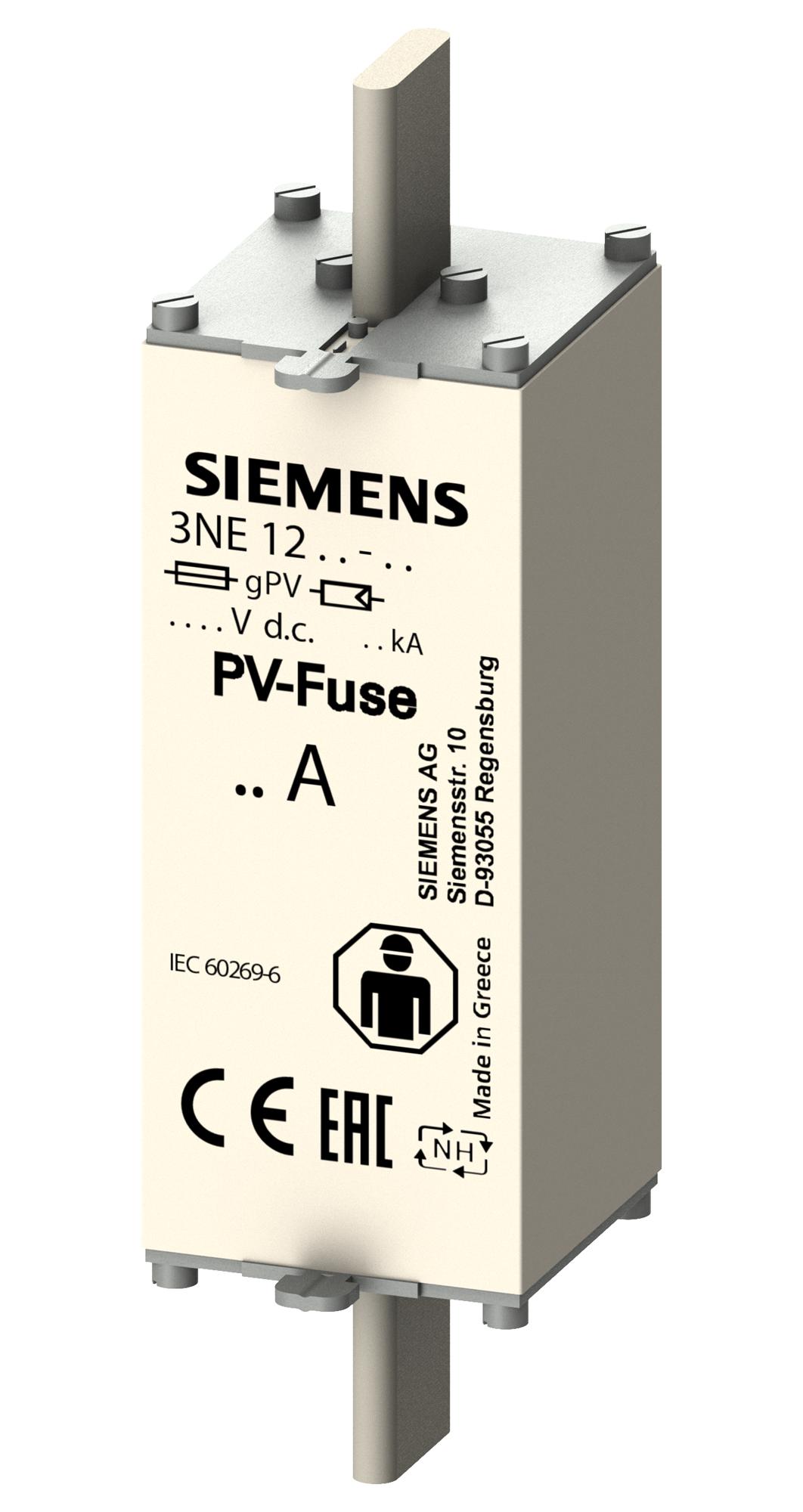 3NE1225-5E HRC FUSE, BLADE TAG, 200A, 1.5KVDC SIEMENS