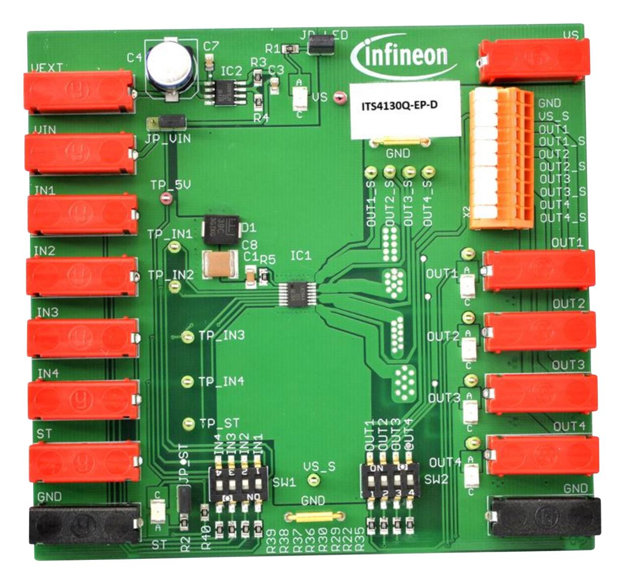 DEMOBOARDITS4130QTOBO1 DEMO BOARD, HIGH SIDE POWER SWITCH INFINEON