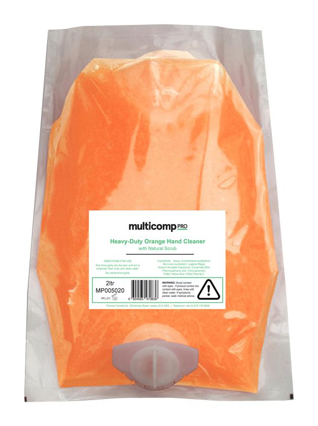 MP005020 ORANGE HAND CLEANER, 2L, POUCH MULTICOMP PRO