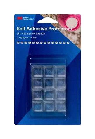 SJ5323 BUMPER, SQUARE, PU, 20.5MM, PK12 3M