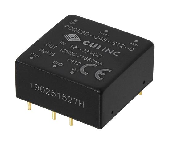 PDQE20-Q48-D24-D DC-DC CONVERTER, 2 O/P, 20W CUI