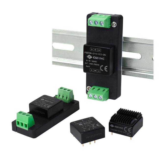 PQDE6W-Q110-S24-DIN DC-DC CONVERTER, 24V, 0.25A CUI