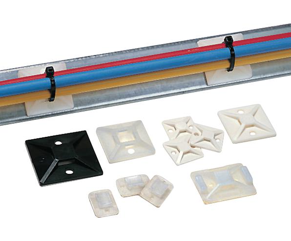 151-28469 CABLE TIE MOUNT, PA66, 28MM, WHITE HELLERMANNTYTON